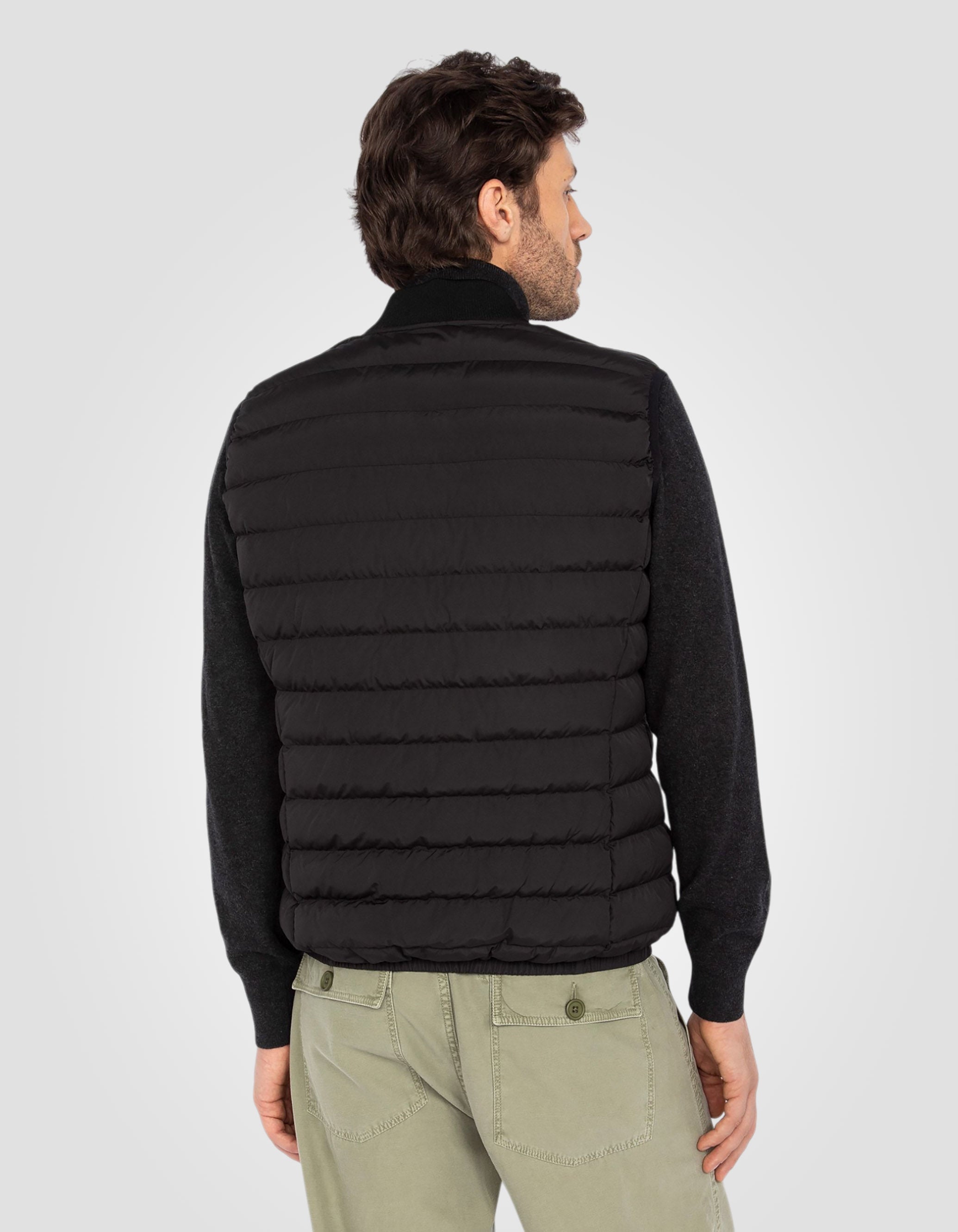 Giacca nera senza luce senza manica-6