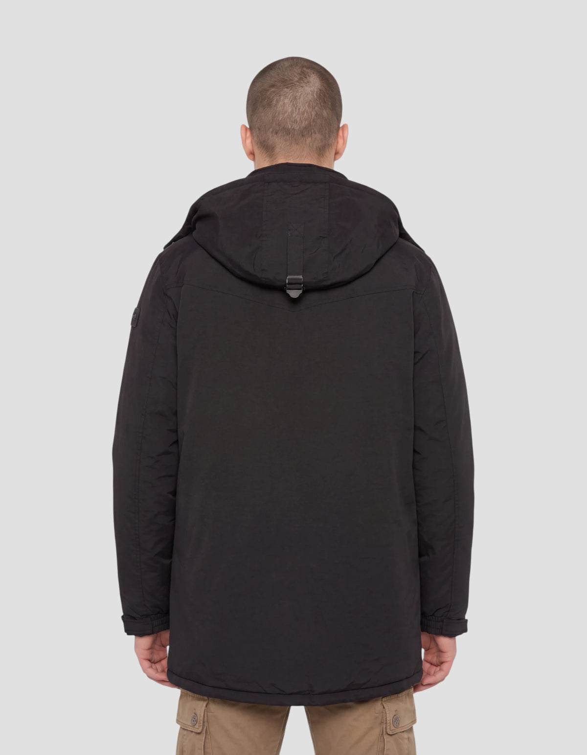 Parka nero con cappuccio-4