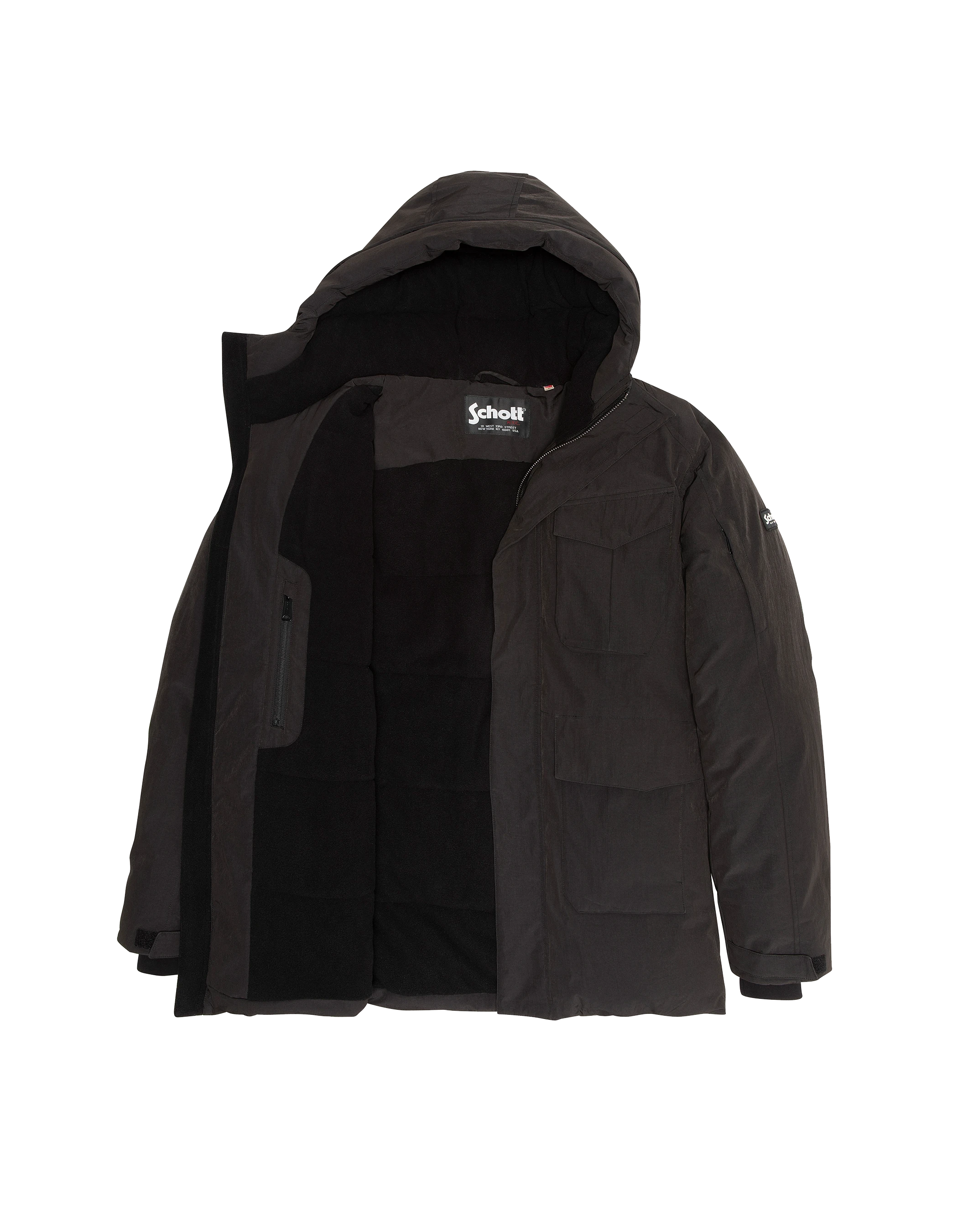 Schwarzer Kapuzenparka-6