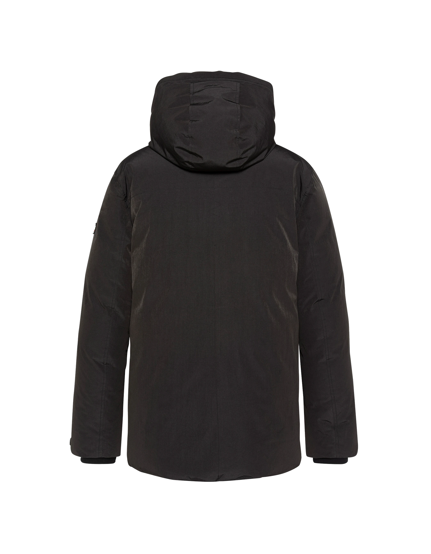 Schwarzer Kapuzenparka