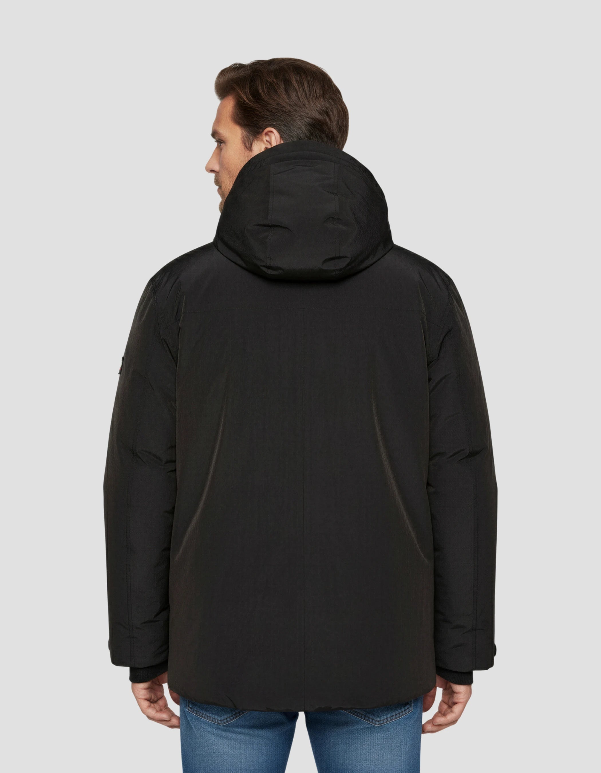 Schwarzer Kapuzenparka-4