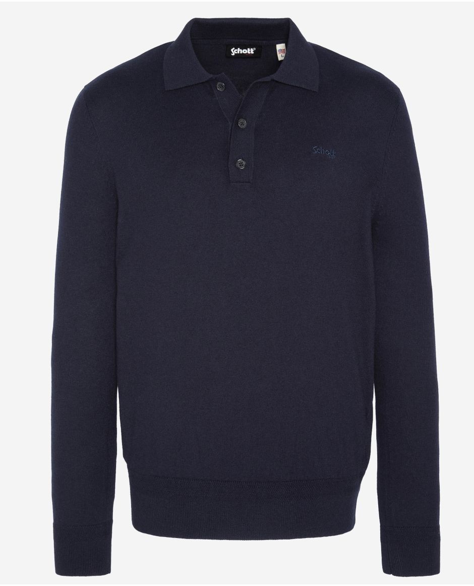 Sweater with polo collar
