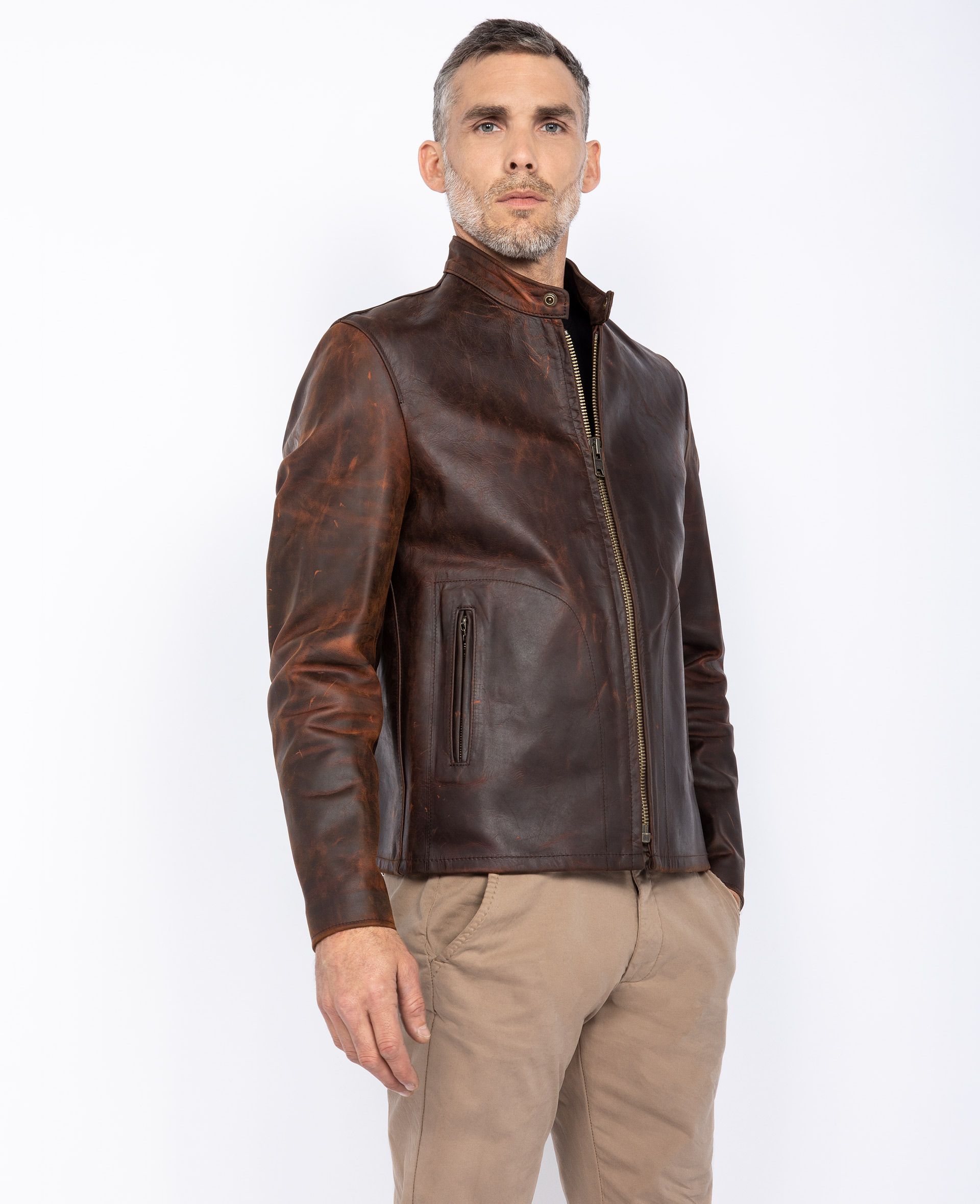 Schott Nyc Vintage Leather Cafe Racer Jacket | Reviewmotors.co